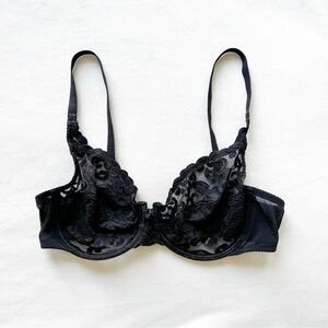 Wacoal Sheer Black Lace Underwire Bra - 38C